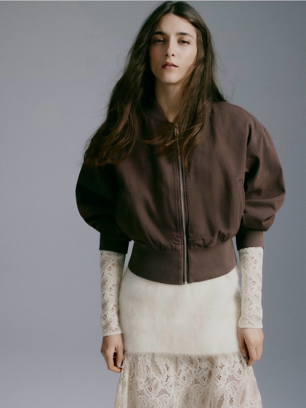 H&M Chocolate Brown Women's Bomber Jacket